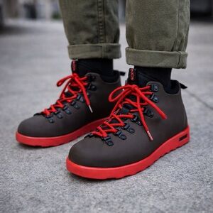 Native Shoes Fitzsimmons Citylite Bloom Boots Chocolate Brown/Red | US M8 / W10